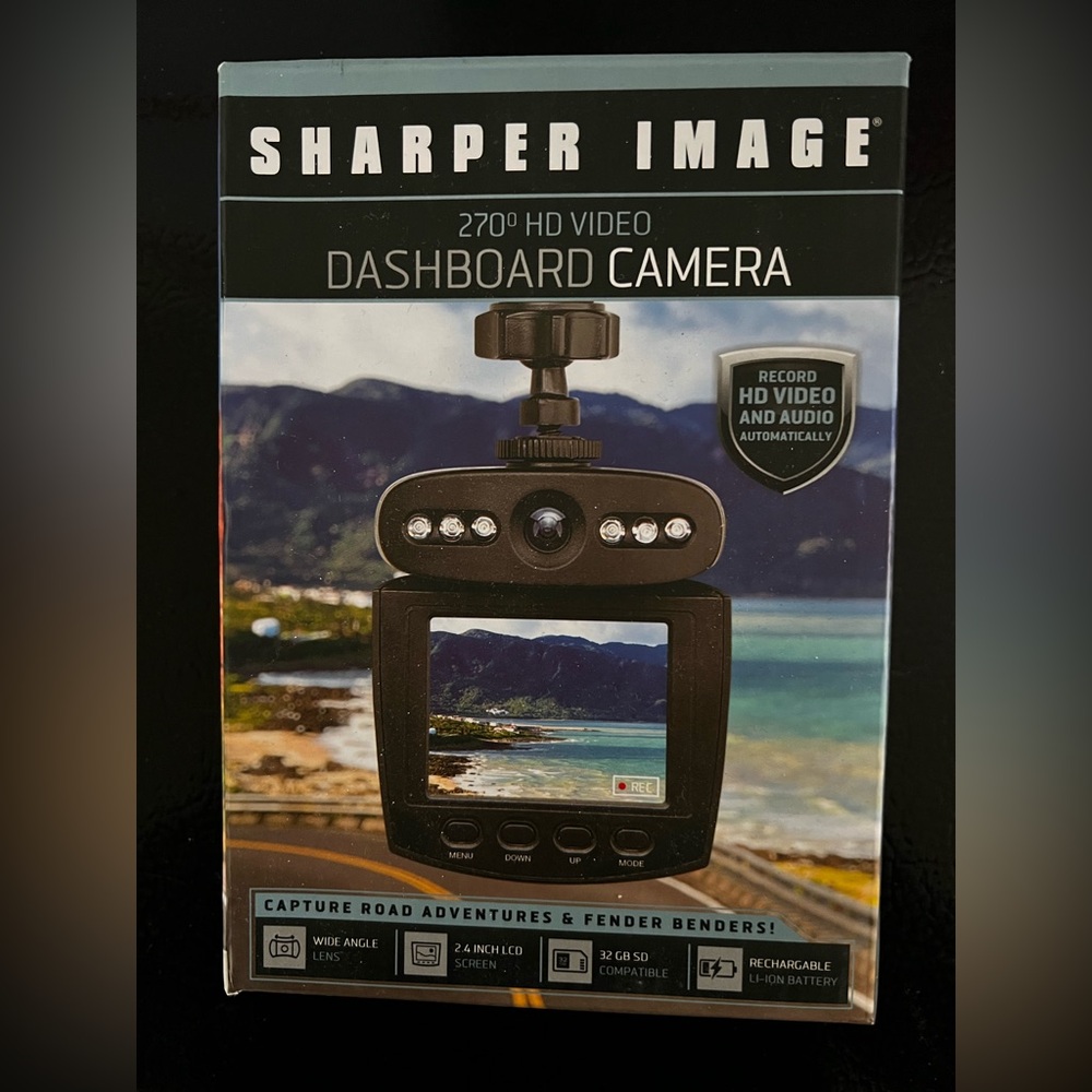 Sharper Image HD Video Dash Cam with Black and Gray Design